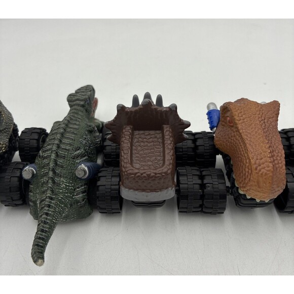 Lot Of 6 Dinosaur Head Pull Back Wind Up Monster Trucks T-Rex, Triceratop & More - Picture 6 of 9
